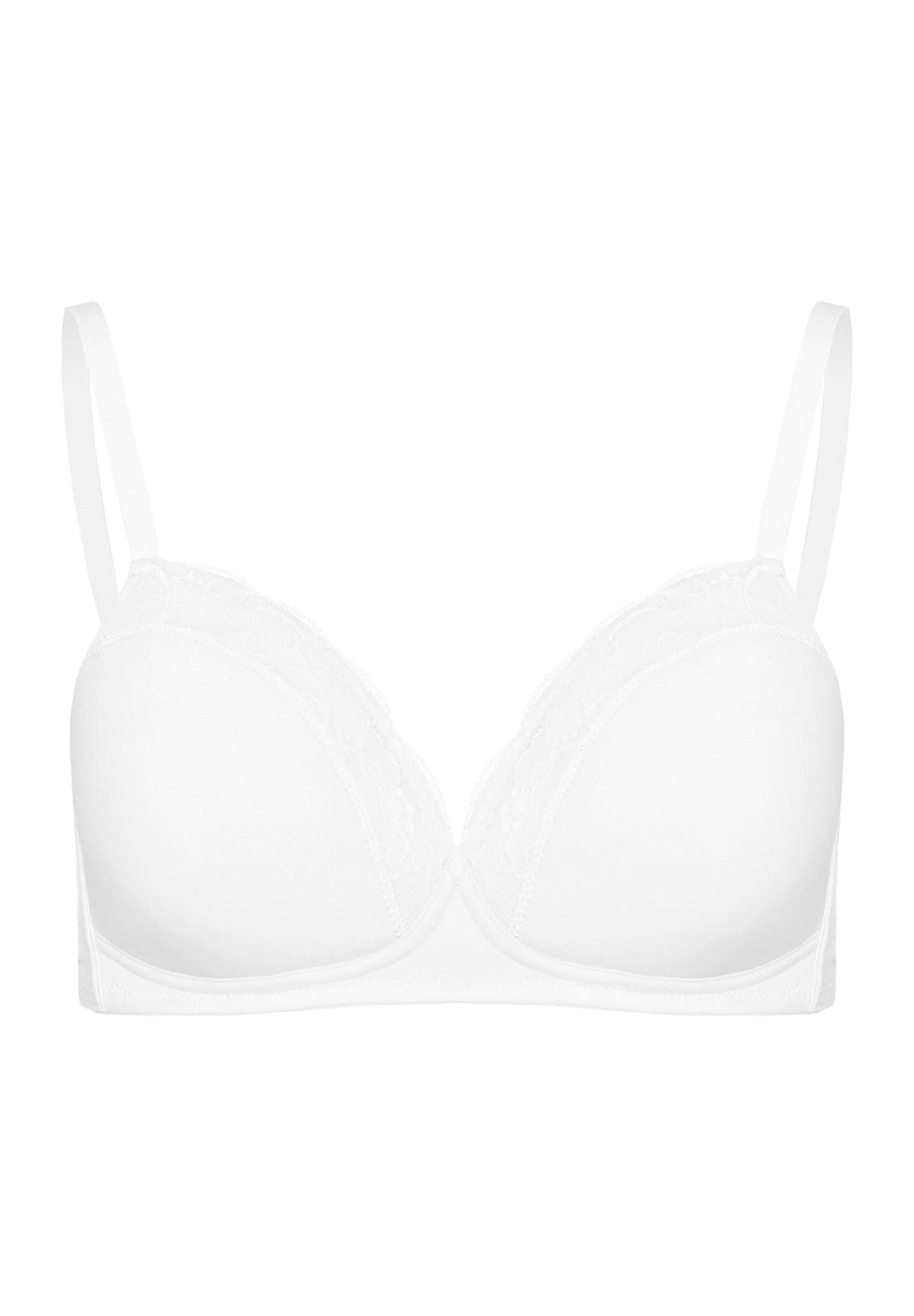 72432 Cotton Lace Spacer Soft Cup Bra - 101 White