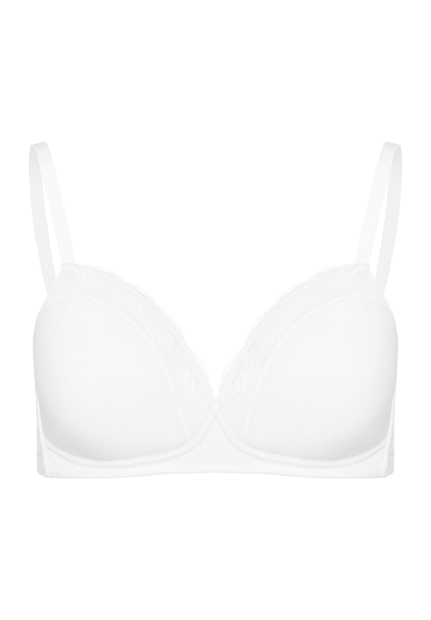 72432 Cotton Lace Spacer Soft Cup Bra - 101 White