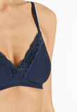 72432 Cotton Lace Spacer Soft Cup Bra - 1610 Deep Navy