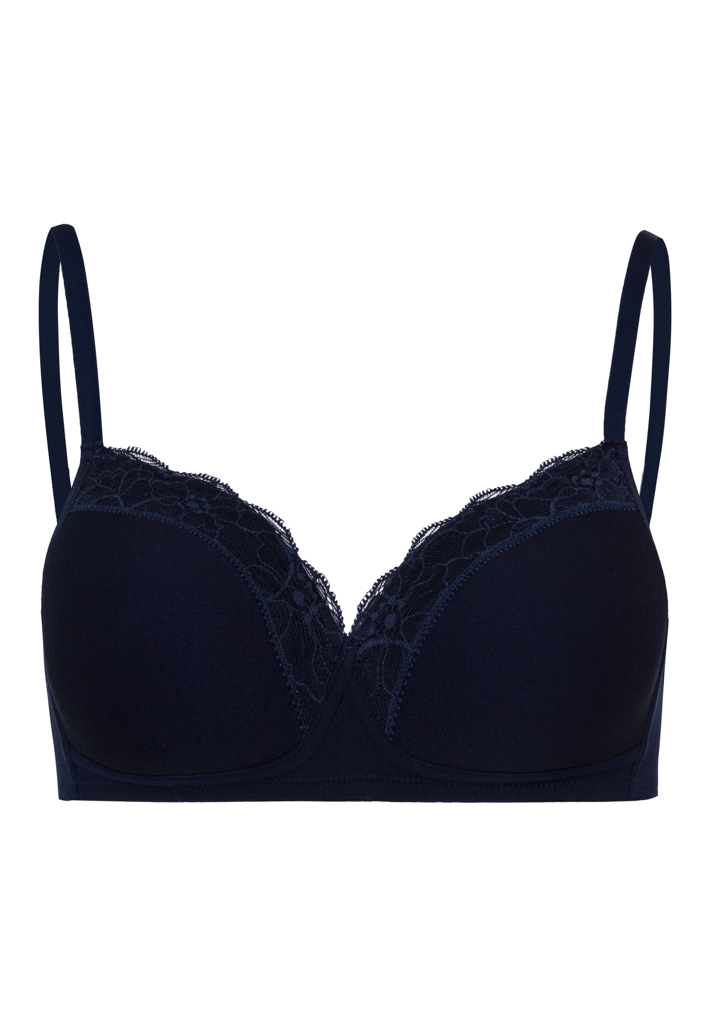 72432 Cotton Lace Spacer Soft Cup Bra - 1610 Deep Navy