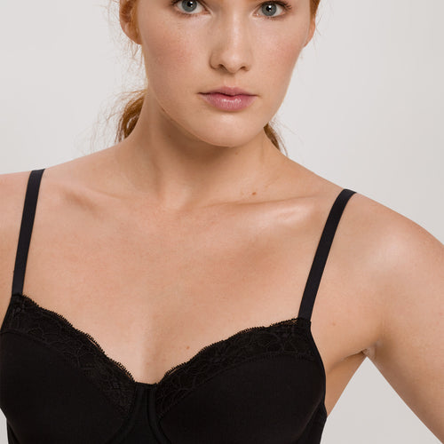 72433 Cotton Lace Spacer T-Shirt Bra - 019 Black