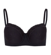 72433 Cotton Lace Spacer T-Shirt Bra - 019 Black