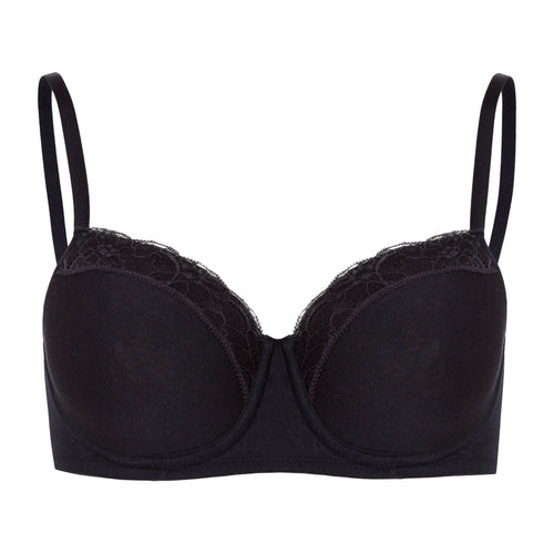 72433 Cotton Lace Spacer T-Shirt Bra - 019 Black