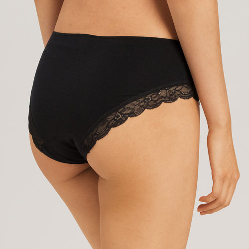 72437 Cotton Lace High Cut Brief - 019 Black