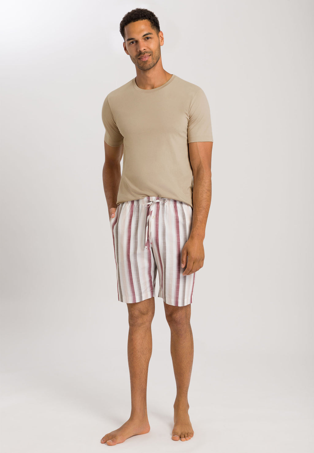 Night And Day Short Pants | Russet Beige Stripe 72482-2876