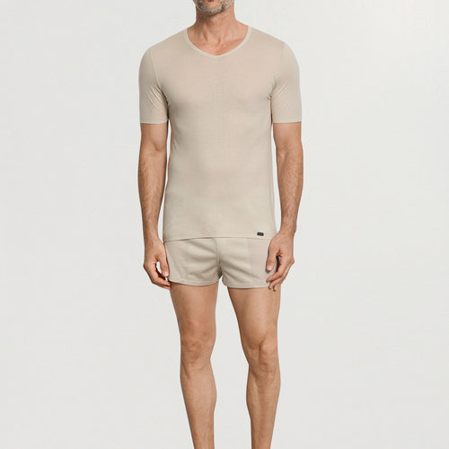 Ultralight Supima Cotton V-Neck Fitted T-Shirt | Moon 73001-2824