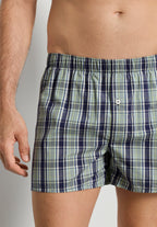 Fancy Woven Cotton Boxer | Green Check 73007-2873