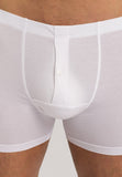 73063 Cotton Sensation Long Leg Boxer Brief With Fly - 101 White