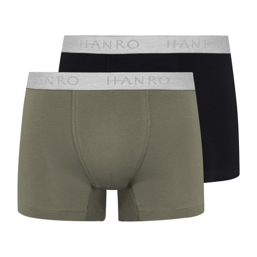 73078 Cotton Essentials Boxer Briefs 2-Pack - 2156 Antique Green/Ebony