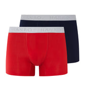 73078 Cotton Essentials Boxer Briefs 2-Pack - 2896 Deep Navy/ Bright Red