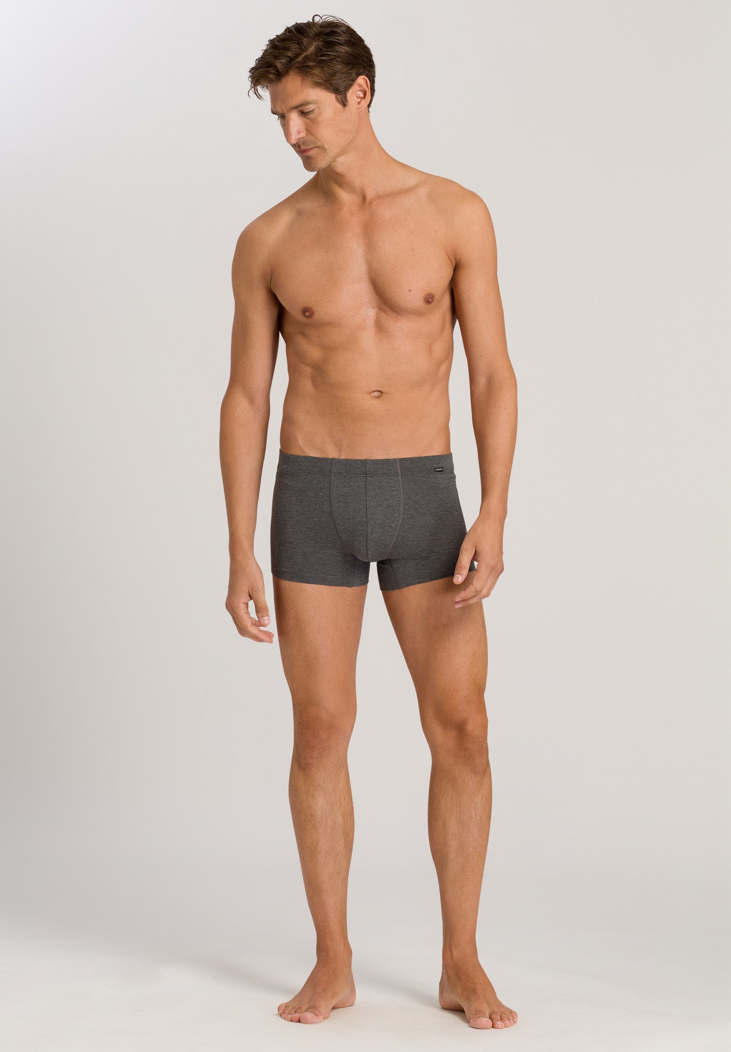 73079 Cotton Essentials 2 Pack Boxer Brief With Covered Waistband - 1092 Coal Melange
