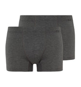 73079 Cotton Essentials 2 Pack Boxer Brief With Covered Waistband - 1092 Coal Melange