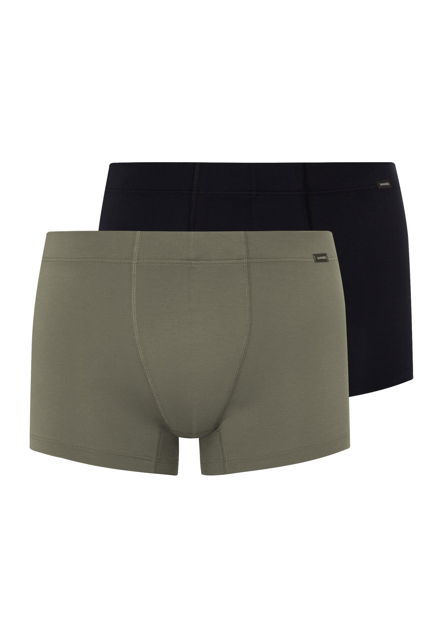73079 Cotton Essentials 2 Pack Boxer Brief With Covered Waistband - 2156 Antique Green/Ebony