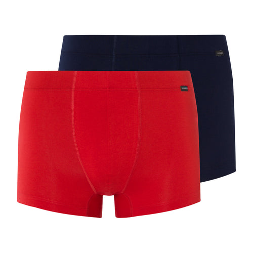 73079 Cotton Essentials 2 Pack Boxer Brief With Covered Waistband - 2896 Deep Navy/ Bright Red