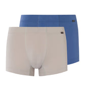 73079 Cotton Essentials 2 Pack Boxer Brief With Covered Waistband - 2897 Slate Blue / Mid Grey