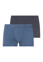 Cotton Essentials 2-Pack Cotton Boxer Briefs With Covered Waistband | Stormy Gray/Tanzanite 73079-3134