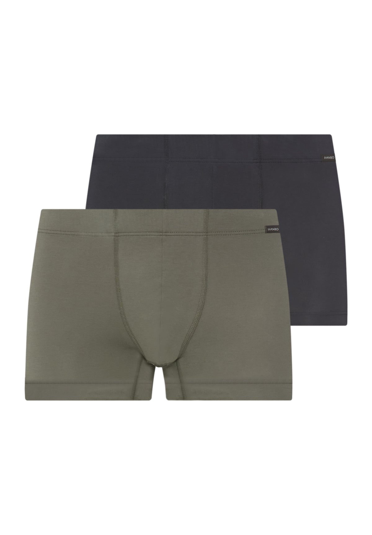 Cotton Essentials 2-Pack Cotton Boxer Briefs With Covered Waistband | Charcoal / Smokey Olive 73079-3135