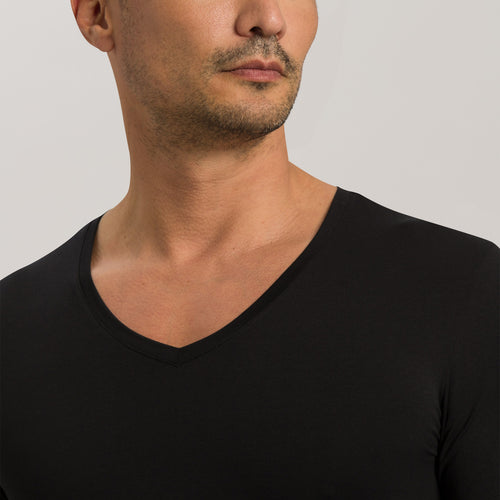 73089 Cotton Superior V-Neck Shirt - 199 Black