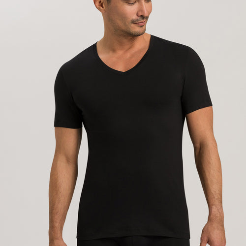 73089 Cotton Superior V-Neck Shirt - 199 Black