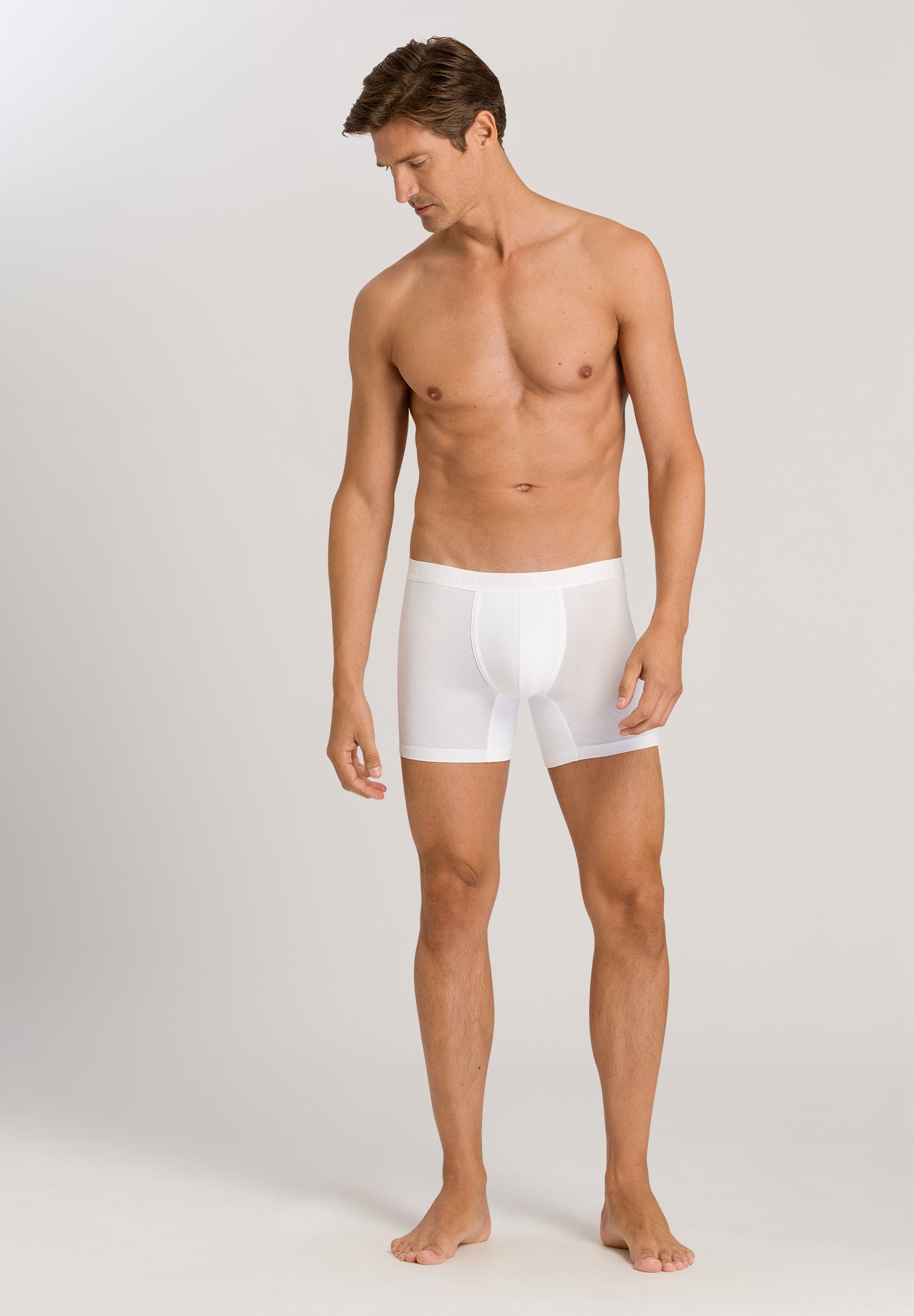 73103 Cotton Essentials Long Boxer Brief - 0100 All White