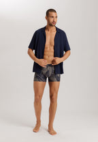 Fancy Micro Quick Dry Long Boxer Brief | Striped Palm Print 73125-3015