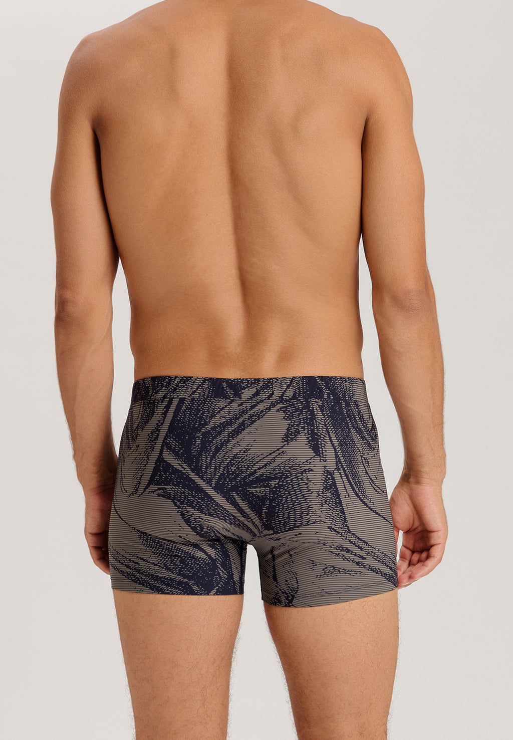 Fancy Micro Quick Dry Long Boxer Brief | Striped Palm Print 73125-3015