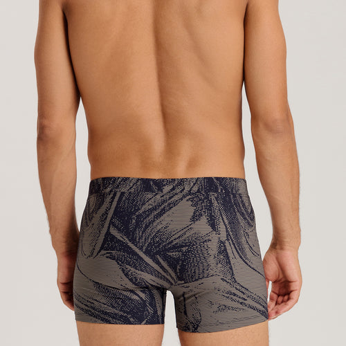 Fancy Micro Quick Dry Long Boxer Brief | Striped Palm Print 73125-3015