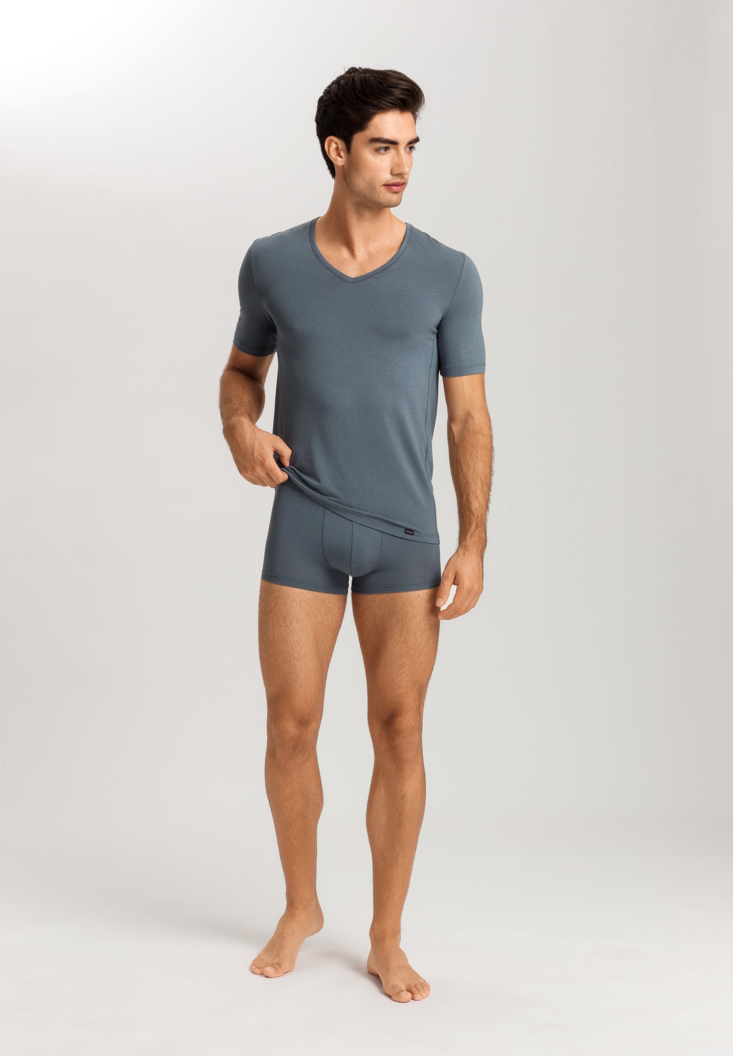 Natural Function V-Neck Tencel Fitted T-Shirt | Black Clay 73185-2584