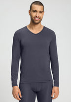Natural Function Tencel™ And Cotton Fitted V-Neck Top | Stormy Gray 73187-2139