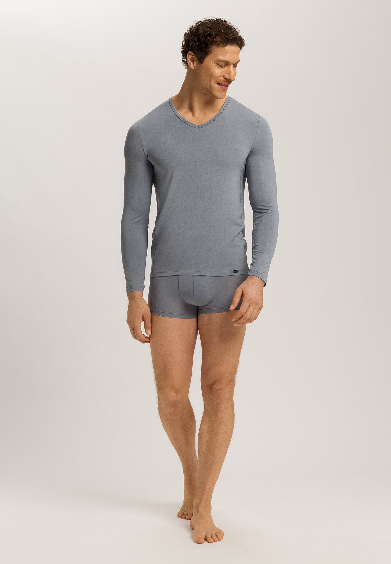 Natural Function Tencel™ And Cotton Fitted V-Neck Top | Cliff Grey 73187-2680