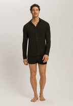 Casuals Single Jersey Boxers With Button Fly | Earthy Ink Melange 73207-3044