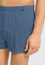 Casuals Single Jersey Boxer With Button Fly | Tanzanite Melange 73207-3133
