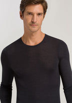 73402 Woolen Silk M Long Sleeve Shirt - 176 Anthrazit