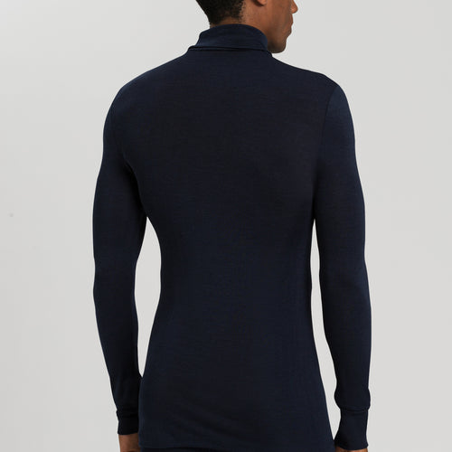 73403 Woolen Silk Turtleneck Shirt - 1610 Deep Navy
