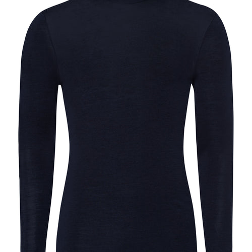 73403 Woolen Silk Turtleneck Shirt - 1610 Deep Navy