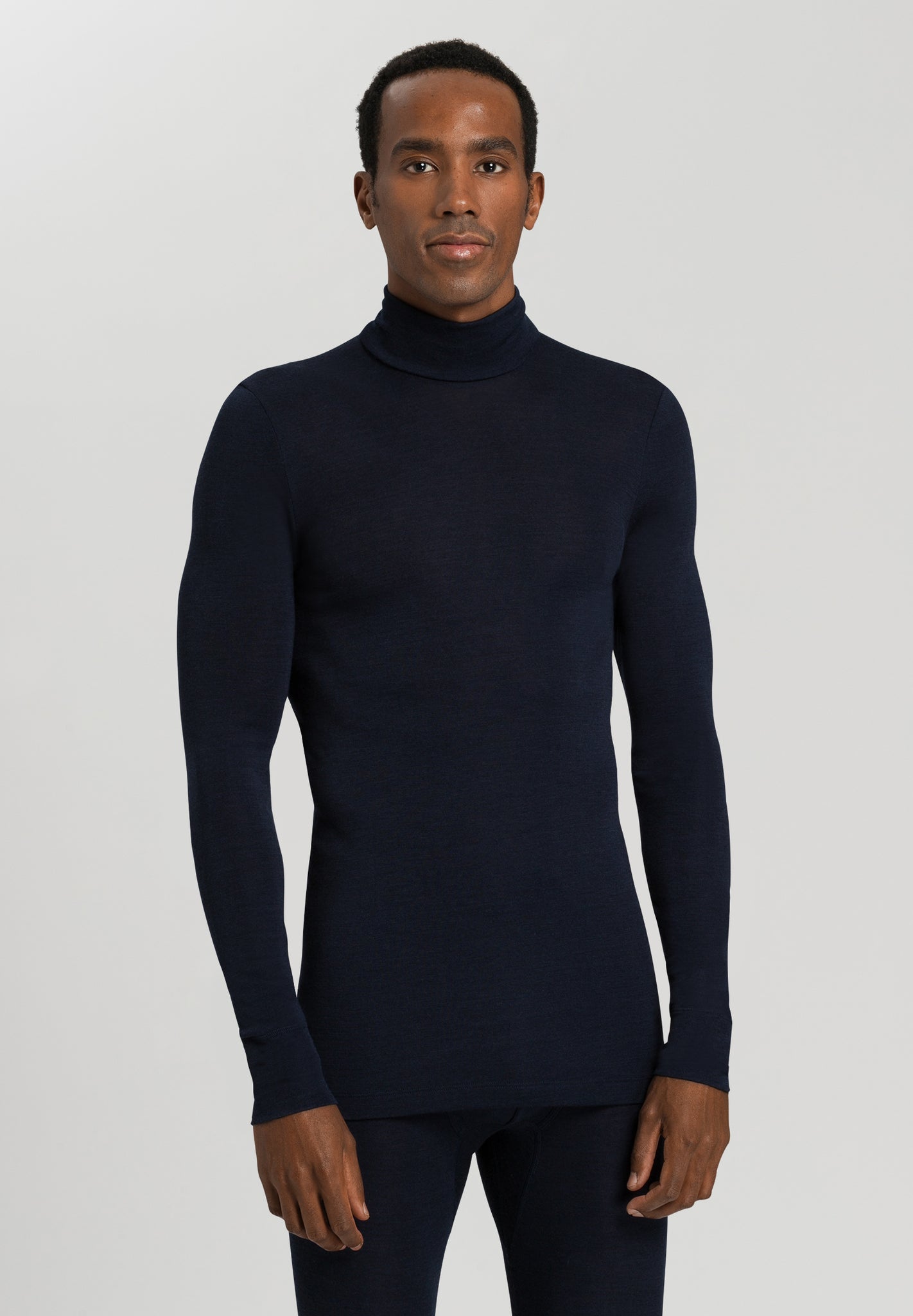 73403 Woolen Silk Turtleneck Shirt - 1610 Deep Navy