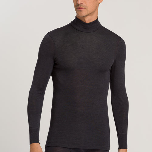 73403 Woolen Silk Turtleneck Shirt - 176 Anthrazit