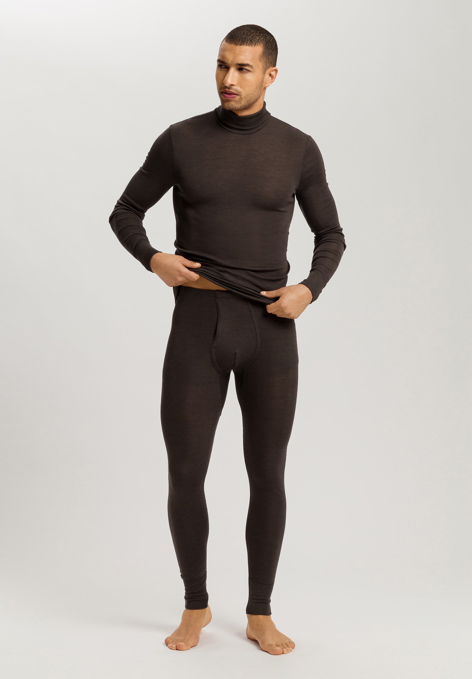 Woolen Silk M Long Leg | Earthy Ink 73412-2147