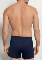 Cotton Sporty Knit Boxer With Button Fly | Deep Navy 73505-1610