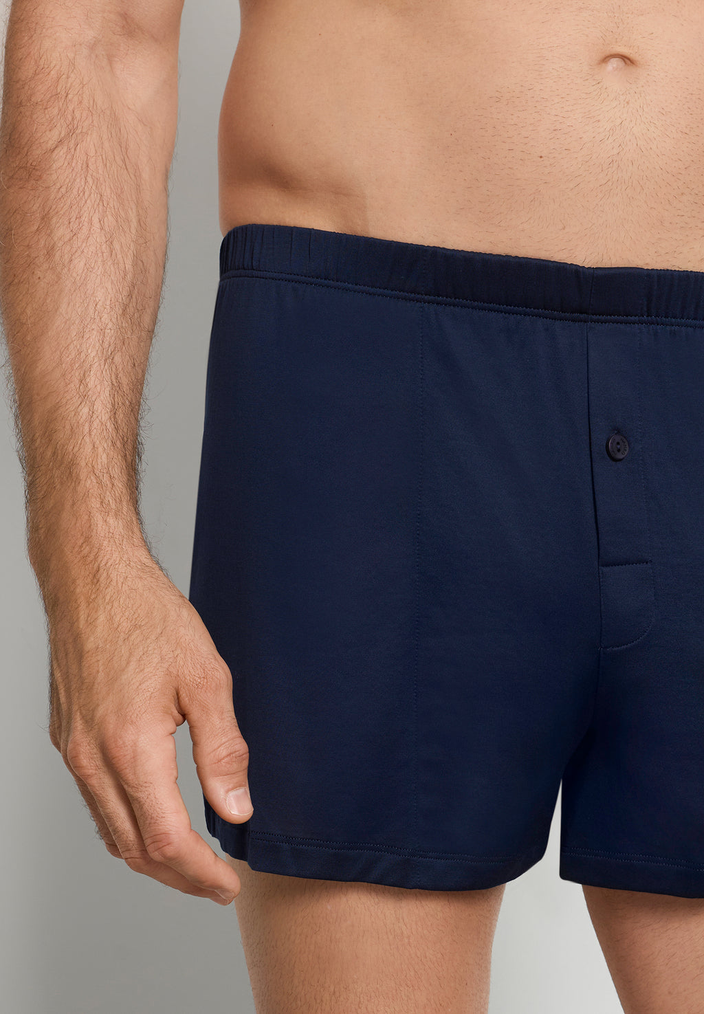 Cotton Sporty Knit Boxer With Button Fly | Deep Navy 73505-1610
