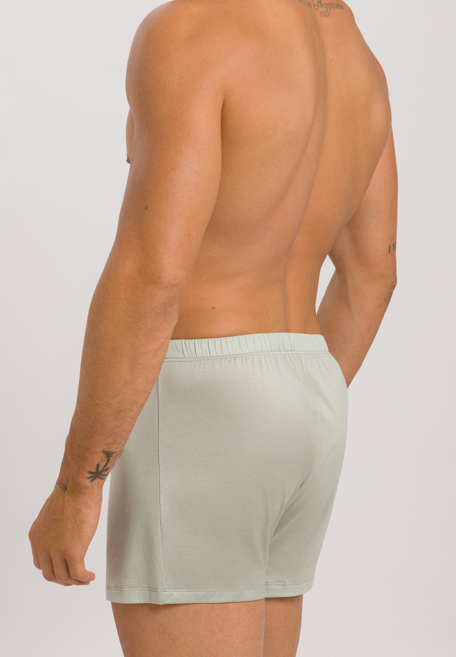 73505 Cotton Sporty Knit Boxer With Button Fly - 2168 Mineral Green