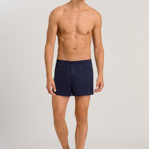 73505 Cotton Sporty Knit Boxer With Button Fly - 593 Midnight Navy