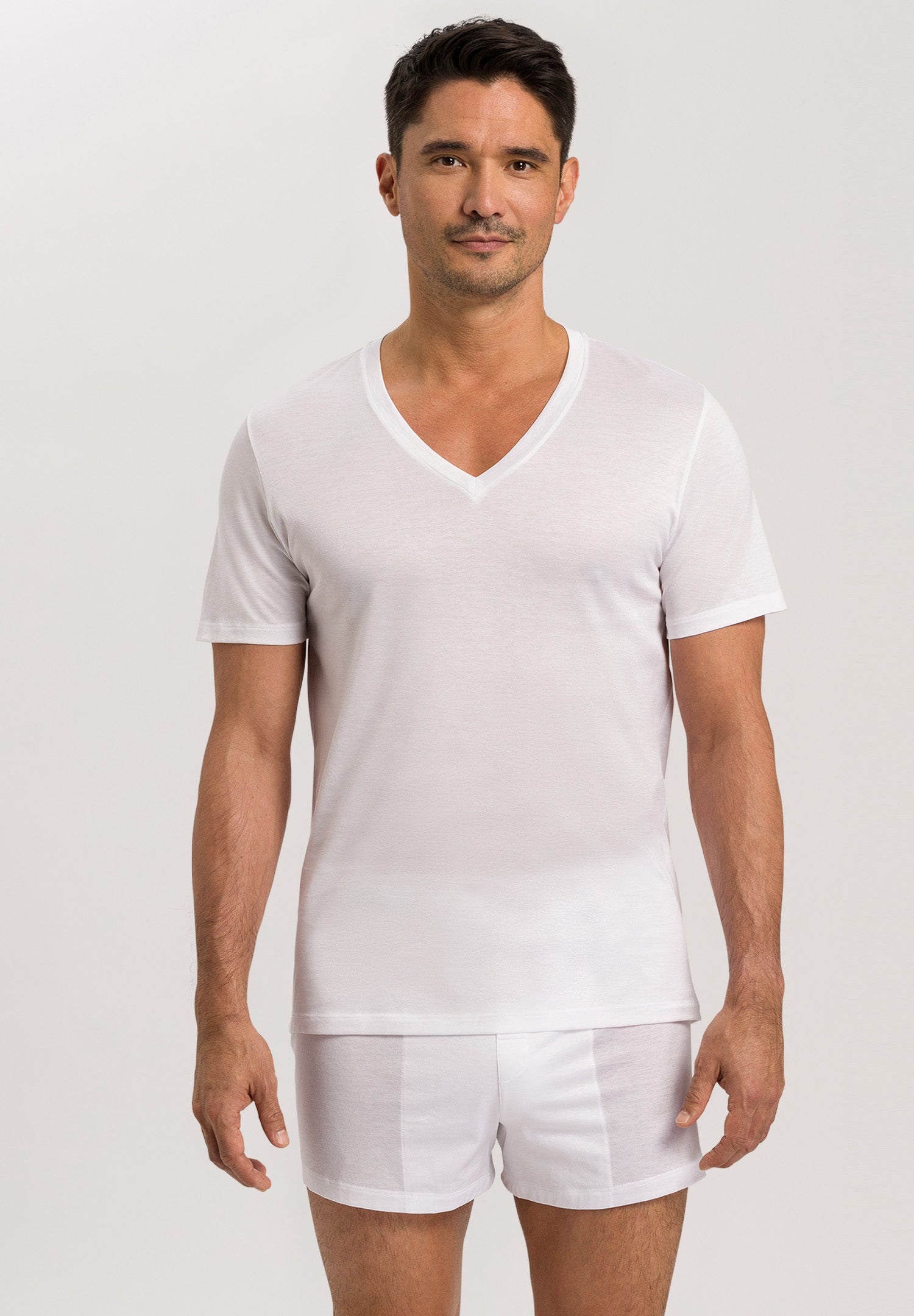 73510 Cotton Sporty V-Neck T-Shirt - 101 White