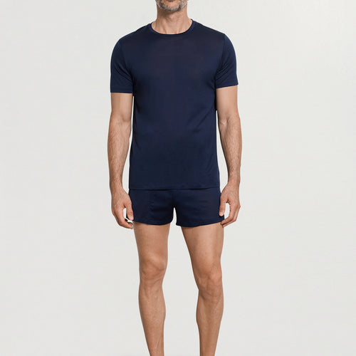 Cotton Sporty Crewneck T-Shirt | Deep Navy 73511-1610