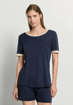 Laura Cotton Blend Pajama Set | Deep Navy 74262-1610