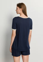 Laura Cotton Blend Pajama Set | Deep Navy 74262-1610
