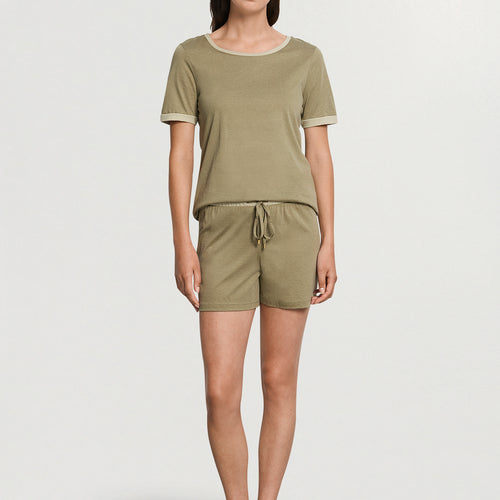 Laura Cotton Blend Pajama Set | Covert Green 74262-2727