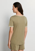 Laura Cotton Blend Pajama Set | Covert Green 74262-2727