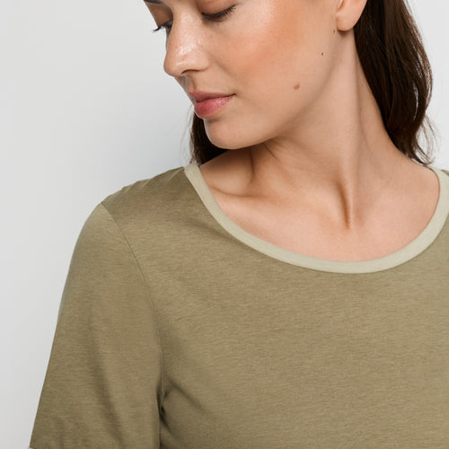 Laura Cotton Blend Pajama Set | Covert Green 74262-2727