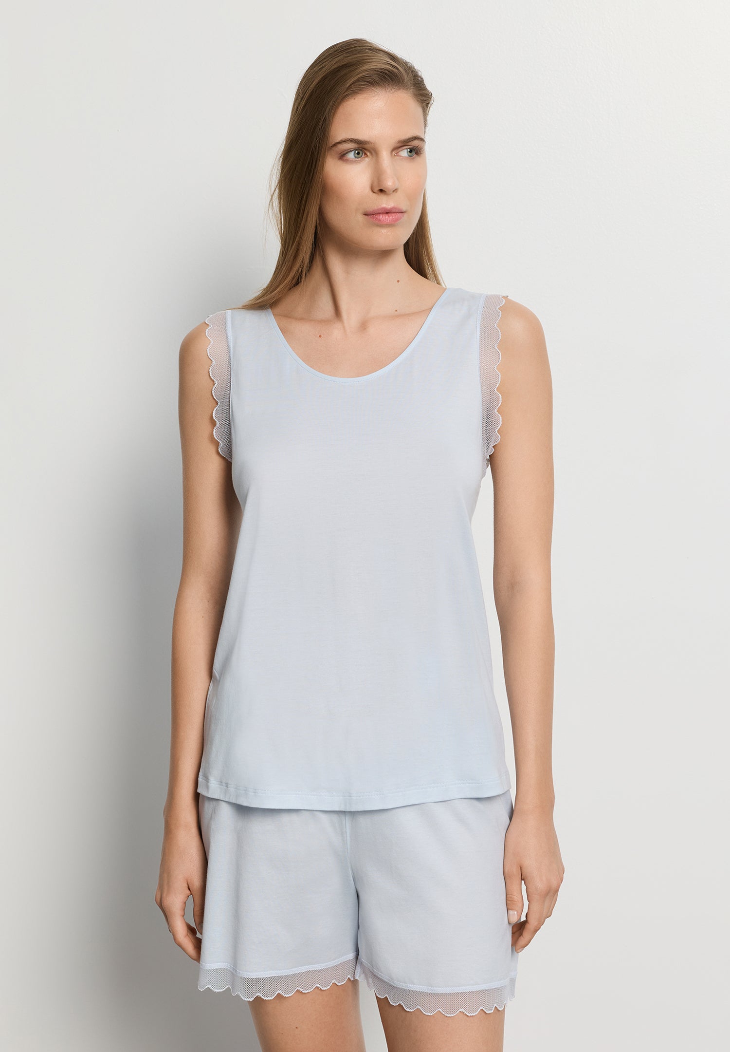 Inaya Sleeveless Short Pyjama | Watery Blue 74738-2244
